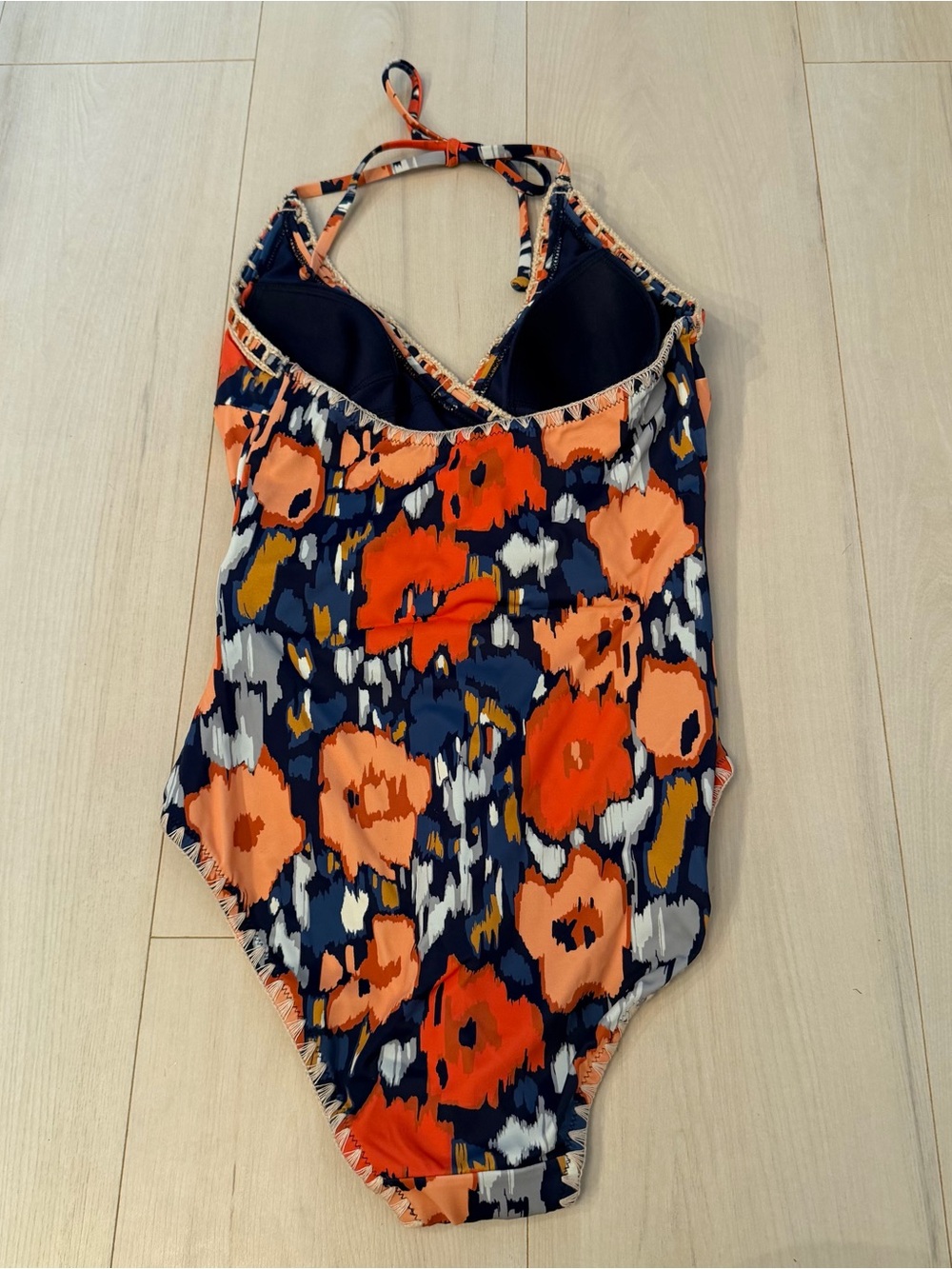 Boden Navy & Orange Floral One-Piece Swimsuit - Picture 4 of 4